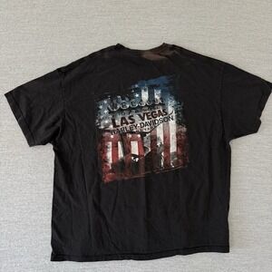 Harley Davidson Las Vegas Mens Tshirt 3XL Black 100% Cotton Gildan American Flag